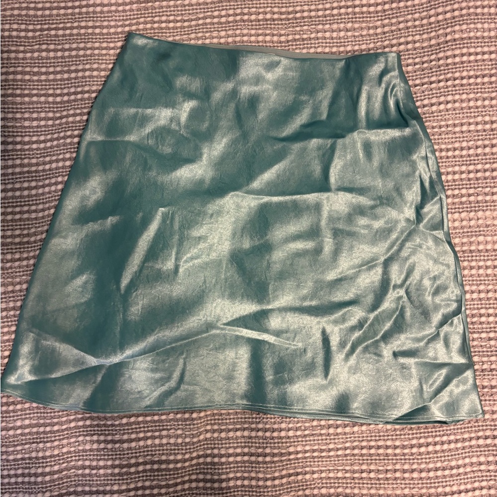 Babaton Shimmering Teal Mini Skirt